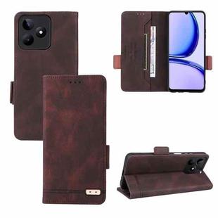 For Realme C53 4G / Narzo N53 4G Magnetic Clasp Leather Phone Case(Brown)