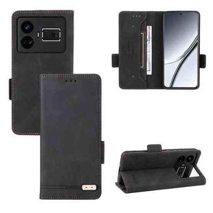 For Realme GT5 5G Magnetic Clasp Leather Phone Case(Black)