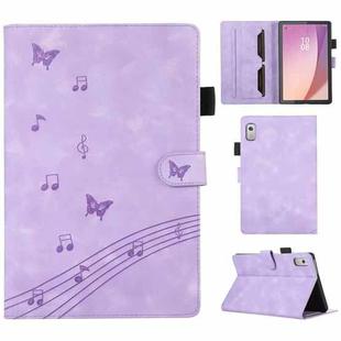 For Lenovo Tab M9 2023 Staff Music Embossed Leather Tablet Case(Purple)