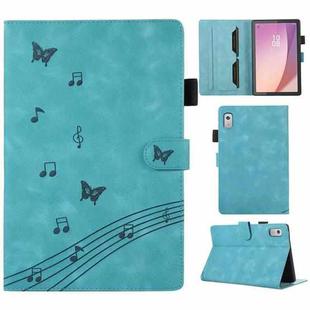 For Lenovo Tab M9 2023 Staff Music Embossed Leather Tablet Case(Blue)