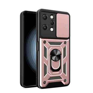 For Xiaomi Redmi 12 4G Sliding Camera Cover Design TPU Hybrid PC Phone Case(Rose Gold)