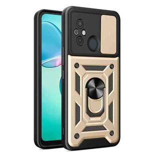 For Xiaomi Redmi 12C 4G / 11A 4G Sliding Camera Cover Design TPU Hybrid PC Phone Case(Gold)
