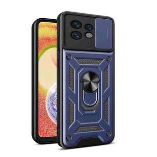 For Motorola Edge 40 Pro Sliding Camera Cover Design TPU Hybrid PC Phone Case(Blue)