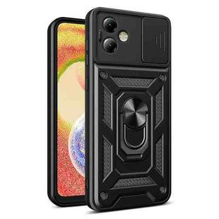 For Motorola Moto G14 Sliding Camera Cover Design TPU Hybrid PC Phone Case(Black)