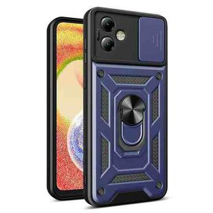 For Motorola Moto G14 Sliding Camera Cover Design TPU Hybrid PC Phone Case(Blue)