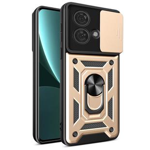 For Motorola Edge 40 Neo 5G Sliding Camera Cover Design TPU Hybrid PC Phone Case(Gold)
