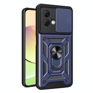 For Motorola Moto G84 Sliding Camera Cover Design TPU Hybrid PC Phone Case(Blue)