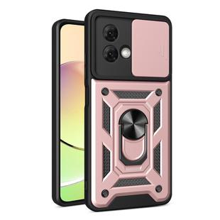 For Motorola Moto G84 Sliding Camera Cover Design TPU Hybrid PC Phone Case(Rose Gold)