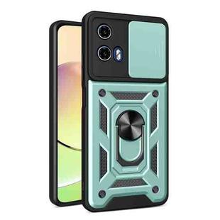 For Motorola Moto G04 / G24 Sliding Camera Cover Design TPU Hybrid PC Phone Case(Mint Green)