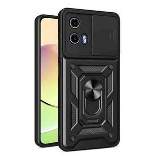 For Motorola Moto G04 / G24 Sliding Camera Cover Design TPU Hybrid PC Phone Case(Black)