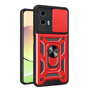 For Motorola Moto G04 / G24 Sliding Camera Cover Design TPU Hybrid PC Phone Case(Red)