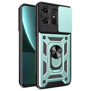 For Motorola Edge 50 Pro Global Sliding Camera Cover Design TPU Hybrid PC Phone Case(Mint Green)