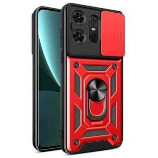 For Motorola Edge 50 Pro Global Sliding Camera Cover Design TPU Hybrid PC Phone Case(Red)