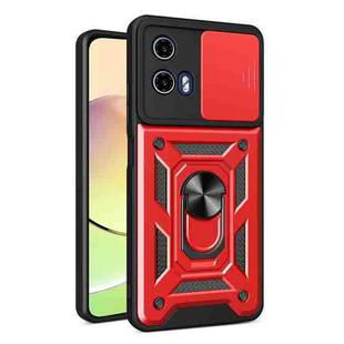 For Motorola Moto G34 5G Sliding Camera Cover Design TPU Hybrid PC Phone Case(Red)