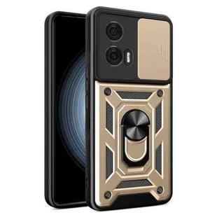 For Motorola Edge 50 Fusion Sliding Camera Cover Design TPU Hybrid PC Phone Case(Gold)