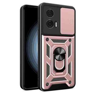 For Motorola Edge 50 Fusion Sliding Camera Cover Design TPU Hybrid PC Phone Case(Rose Gold)