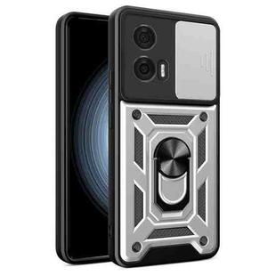 For Motorola Edge 50 Fusion Sliding Camera Cover Design TPU Hybrid PC Phone Case(Silver)