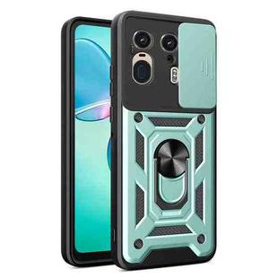 For Motorola Edge 50 Ultra Sliding Camera Cover Design TPU Hybrid PC Phone Case(Mint Green)