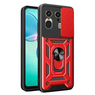 For Motorola Edge 50 Ultra Sliding Camera Cover Design TPU Hybrid PC Phone Case(Red)