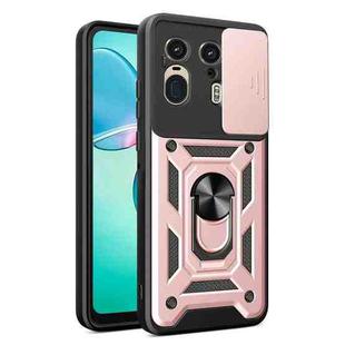 For Motorola Edge 50 Ultra Sliding Camera Cover Design TPU Hybrid PC Phone Case(Rose Gold)