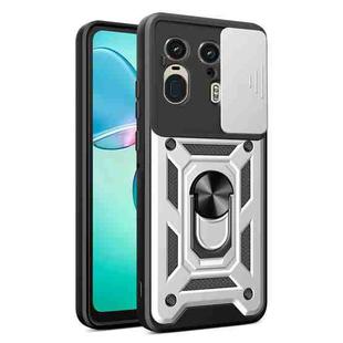 For Motorola Edge 50 Ultra Sliding Camera Cover Design TPU Hybrid PC Phone Case(Silver)