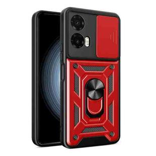 For Motorola Moto G35 5G Global Sliding Camera Cover Design TPU Hybrid PC Phone Case(Red)