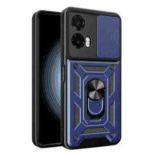 For Motorola Moto G35 5G Global Sliding Camera Cover Design TPU Hybrid PC Phone Case(Blue)