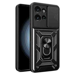 For Motorola Edge 50 5G Sliding Camera Cover Design TPU Hybrid PC Phone Case(Black)