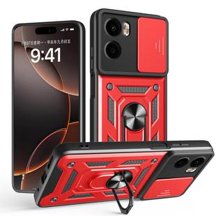 For Motorola Moto G05 Sliding Camera Cover Design TPU+PC Phone Case(Red)