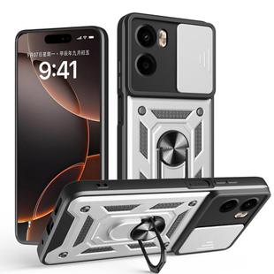 For Motorola Moto G05 Sliding Camera Cover Design TPU+PC Phone Case(Silver)
