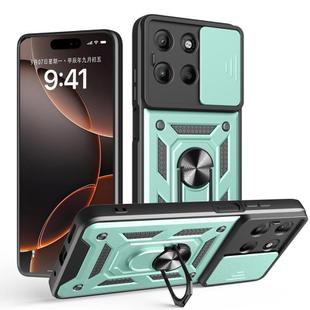 For Motorola Moto G15 Sliding Camera Cover Design TPU+PC Phone Case(Mint Green)
