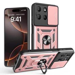 For Motorola Moto G15 Sliding Camera Cover Design TPU+PC Phone Case(Rose Gold)