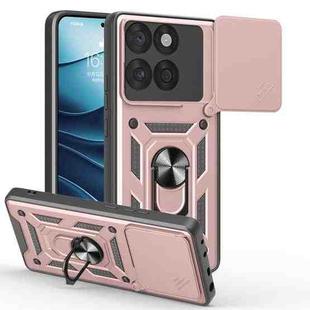 For Motorola Edge 60 Fusion Sliding Camera Cover Design TPU Hybrid PC Phone Case(Rose Gold)