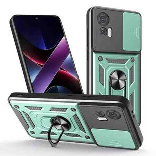 For Motorola Edge 30 Neo Sliding Camera Cover Design TPU Hybrid PC Phone Case(Mint Green)