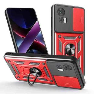 For Motorola Edge 30 Neo Sliding Camera Cover Design TPU Hybrid PC Phone Case(Red)