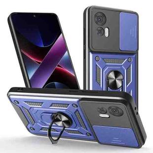 For Motorola Edge 30 Neo Sliding Camera Cover Design TPU Hybrid PC Phone Case(Blue)