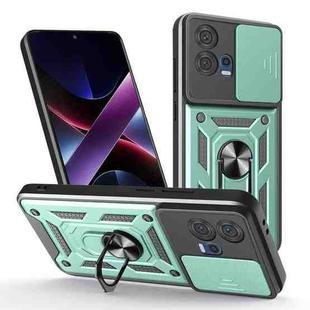 For Motorola Edge 30 Fusion Sliding Camera Cover Design TPU Hybrid PC Phone Case(Mint Green)