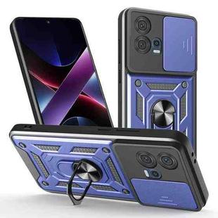 For Motorola Edge 30 Fusion Sliding Camera Cover Design TPU Hybrid PC Phone Case(Blue)