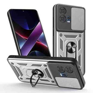 For Motorola Edge 30 Fusion Sliding Camera Cover Design TPU Hybrid PC Phone Case(Silver)