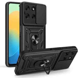 For Motorola Moto G56 5G Sliding Camera Cover Design TPU+PC Phone Case(Black)