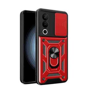 For OnePlus Nord CE4 5G Global Sliding Camera Cover Design TPU Hybrid PC Phone Case(Red)