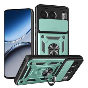 For OnePlus Nord 4 Sliding Camera Cover Design TPU Hybrid PC Phone Case(Mint Green)