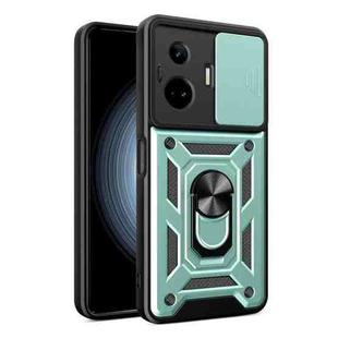 For Realme GT3 5G Sliding Camera Cover Design TPU Hybrid PC Phone Case(Mint Green)