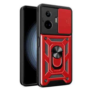 For Realme GT3 5G Sliding Camera Cover Design TPU Hybrid PC Phone Case(Red)