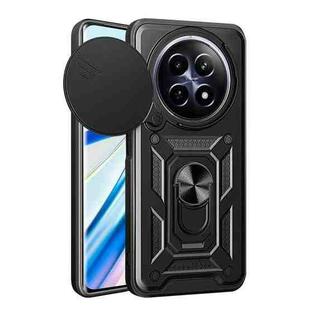 For Realme 12 5G Global Sliding Camera Cover Design TPU Hybrid PC Phone Case(Black)