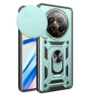 For Realme 12 Pro / 12 Pro+ 5G Sliding Camera Cover Design TPU Hybrid PC Phone Case(Mint Green)