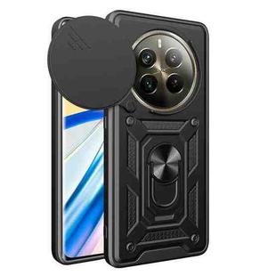 For Realme 12 Pro / 12 Pro+ 5G Sliding Camera Cover Design TPU Hybrid PC Phone Case(Black)