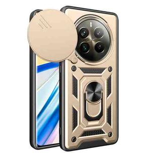 For Realme 12 Pro / 12 Pro+ 5G Sliding Camera Cover Design TPU Hybrid PC Phone Case(Gold)