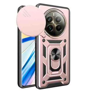 For Realme 12 Pro / 12 Pro+ 5G Sliding Camera Cover Design TPU Hybrid PC Phone Case(Rose Gold)