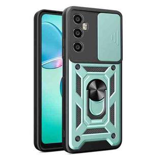 For Realme C65 4G Sliding Camera Cover Design TPU Hybrid PC Phone Case(Mint Green)